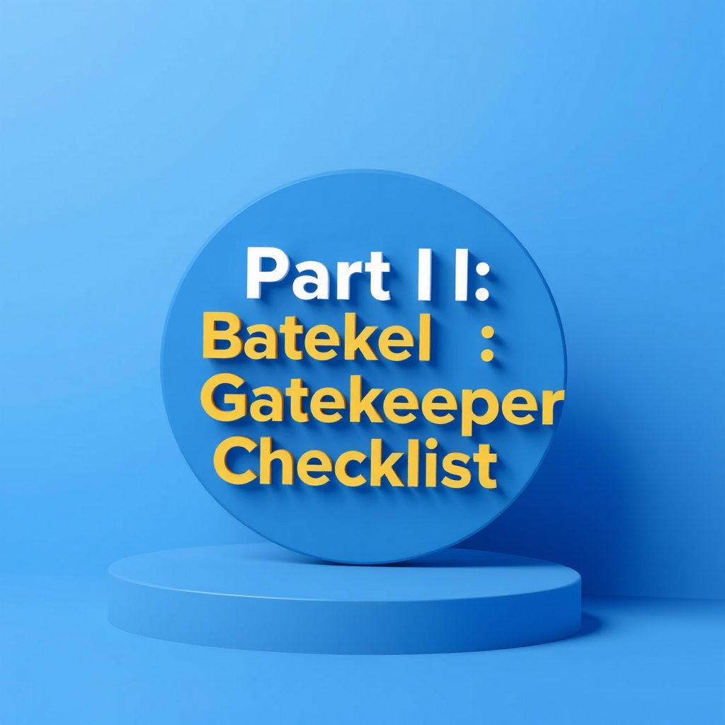 Part I: The Gatekeeper Checklist
